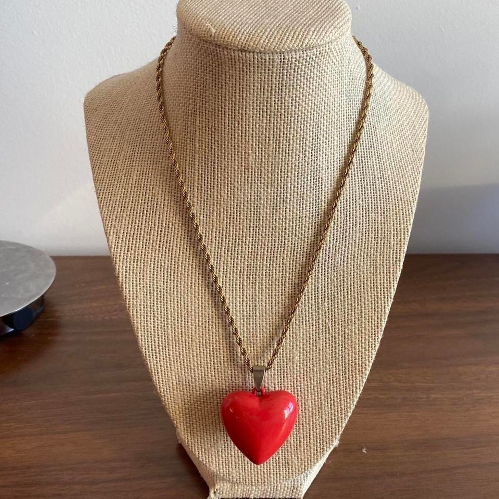 red heart necklace